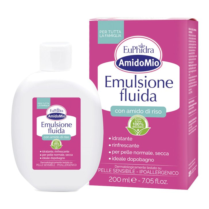 Euphidra Amidomio Emulsione Fluida Idratante Lenitiva per Pelle Sensibile 200 ml - Euphidra