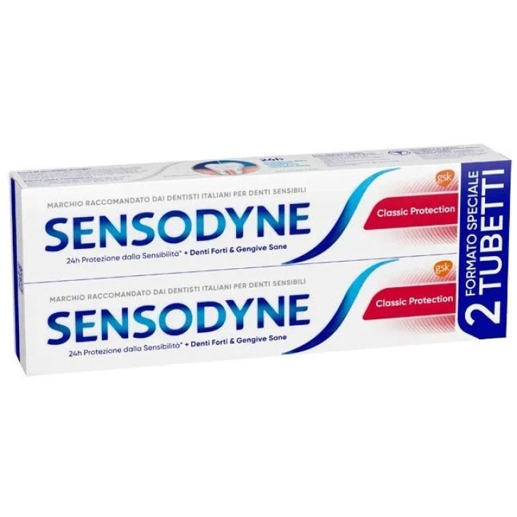 Sensodyne Classic Protection Dentifricio Quotidiano per Denti Sensibili con Fluoro 2x75ml - Sensodyne