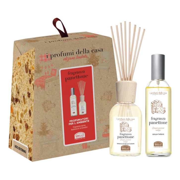 Profumi Casa Set Panettone con Spray 100 ml e Bastoncini Aromatici - Helan