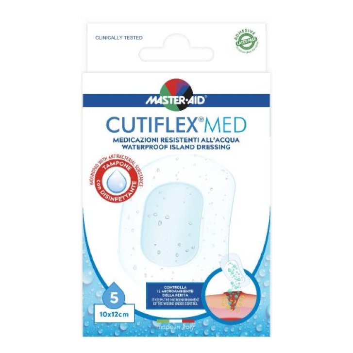 M-Aid Cutiflexmed 10x12cm 5pz - Medicazione in Poliuretano con Tampone Antiaderente - Master Aid