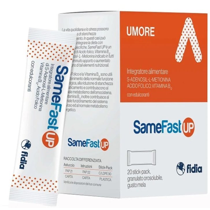 SameFast Up Integratore per il Tono dell\'Umore con SAM-e Acido Folico e Vitamina B12 20 Stick Pack - SAMEFAST