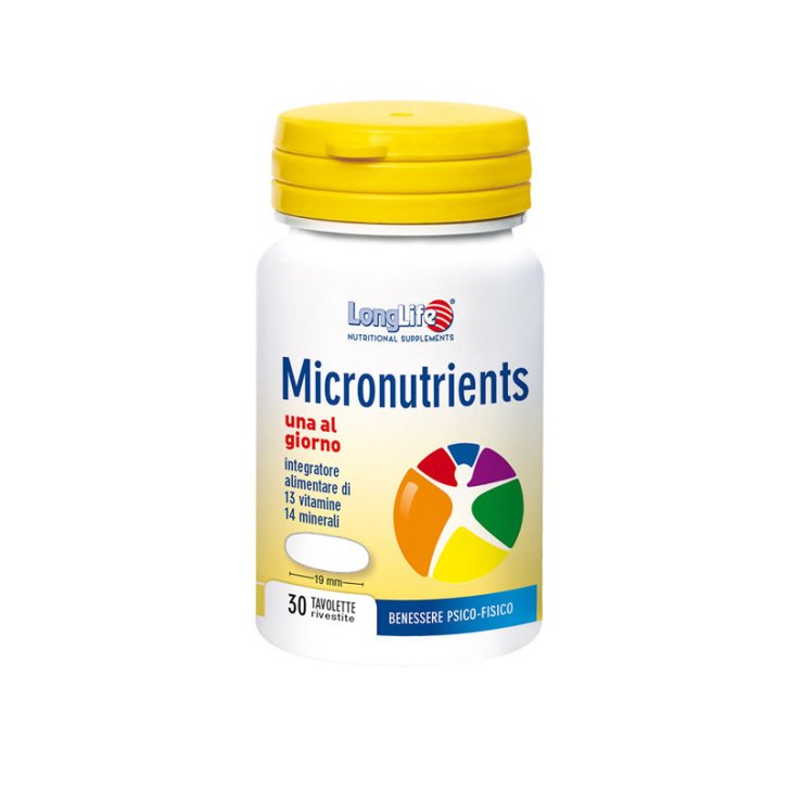 Longlife Micronutrients Integratore Multivitaminico e Multiminerali 30 Tavolette - Longlife Longlife Micronutrients Integratore Multivitaminico e Multiminerali 30 Tavolette - Longlife