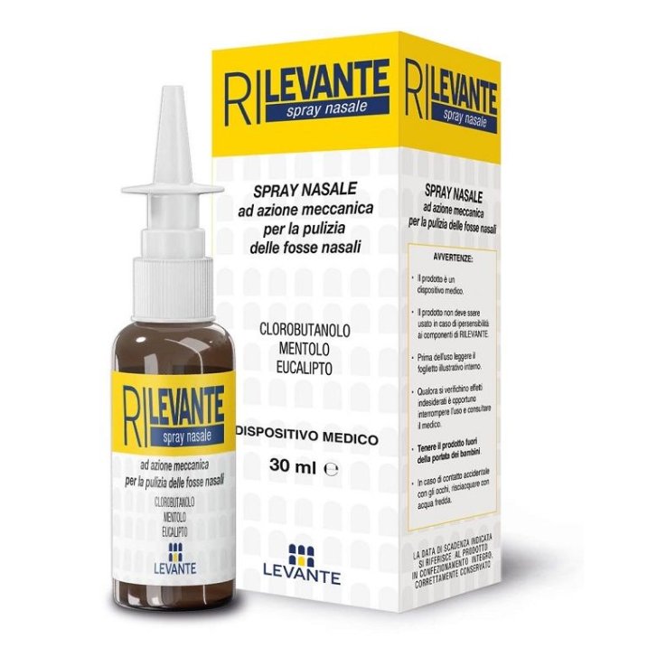 Rilevante Spray Nasale per Pulizia Fosse Nasali con Olio di Eucalipto e Mentolo 30 ml - Levante