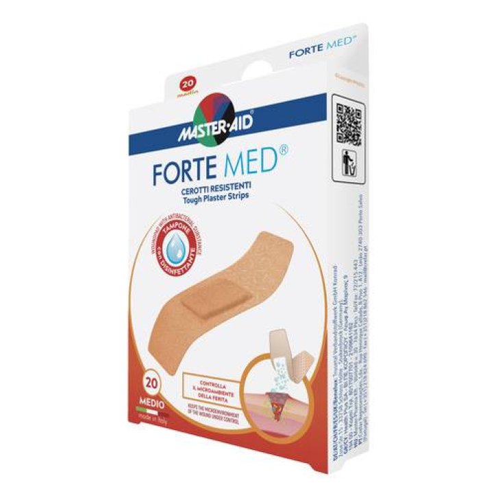M-Aid Forte Med Cerotti in Striscia con Disinfettante 20 Pezzi - Master Aid