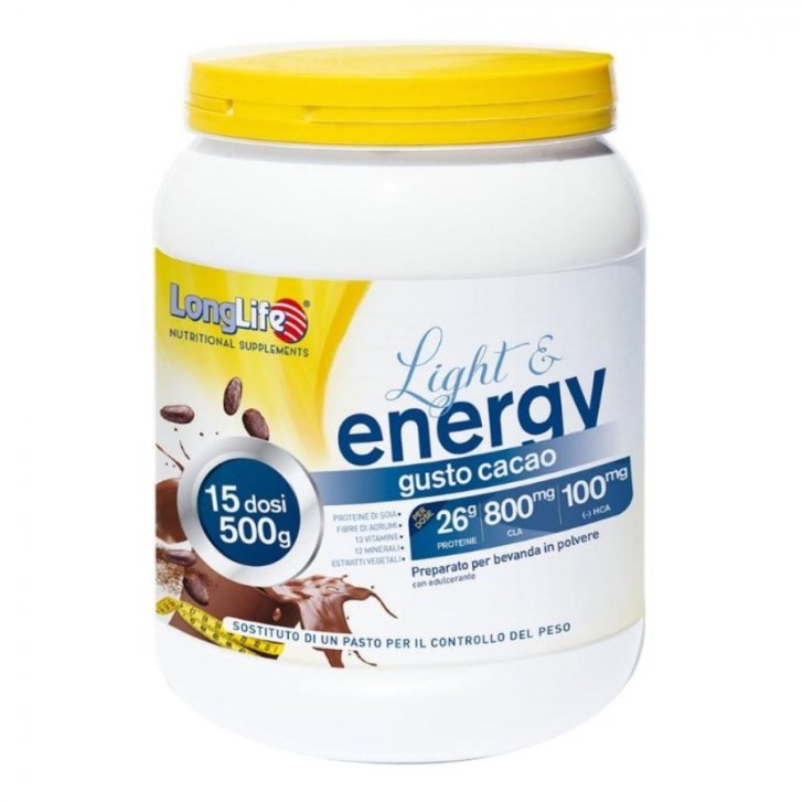 LongLife Light & Energy Gusto Cacao Integratore Alimentare per Controllo Peso 500 g - LONGLIFE LongLife Light & Energy Gusto Cacao Integratore Alimentare per Controllo Peso 500 g - LONGLIFE
