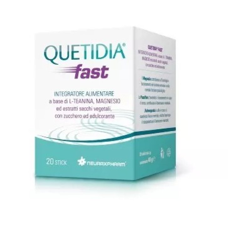 Quetidia Fast Integratore per il Sistema Nervoso con Magnesio L-teanina e Estratti Vegetali 20 Stick - Neuraxpharm Quetidia Fast Integratore per il Sistema Nervoso con Magnesio L-teanina e Estratti Vegetali 20 Stick - Neuraxpharm