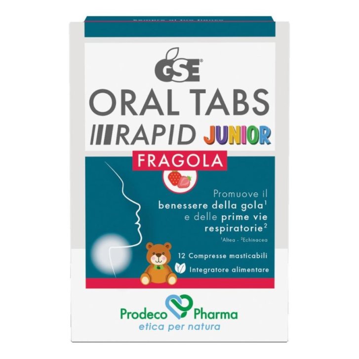 Gse Oral Tabs Rapid J Fragola Integratore per Difese Naturali e Benessere della Gola 12 Compresse - GSE