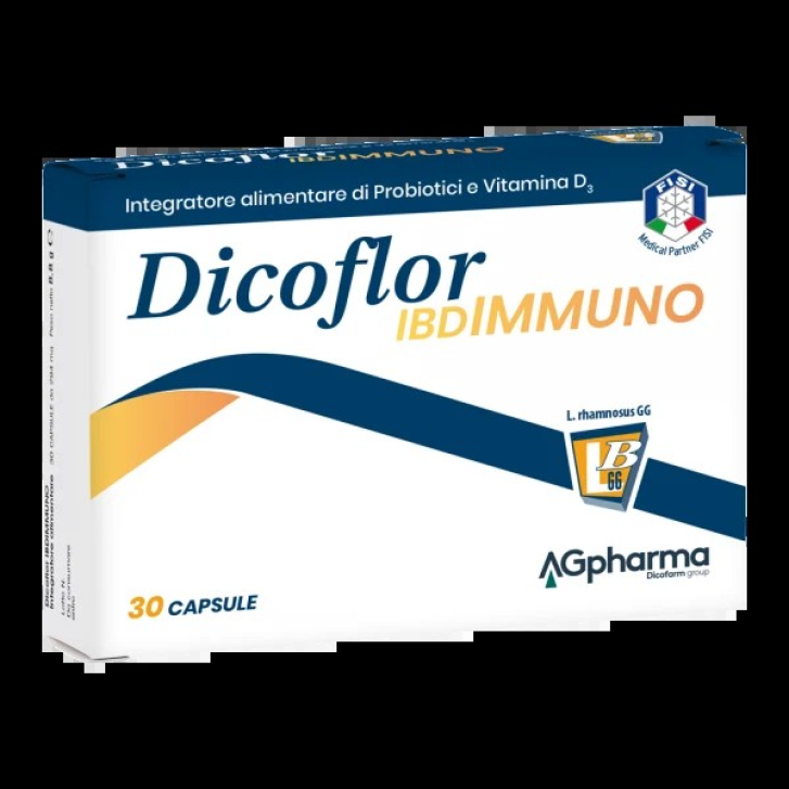 Dicoflor Ibdimmuno Integratore con Probiotici e Vitamina D 30 Capsule - Dicofarm Dicoflor Ibdimmuno Integratore con Probiotici e Vitamina D 30 Capsule - Dicofarm