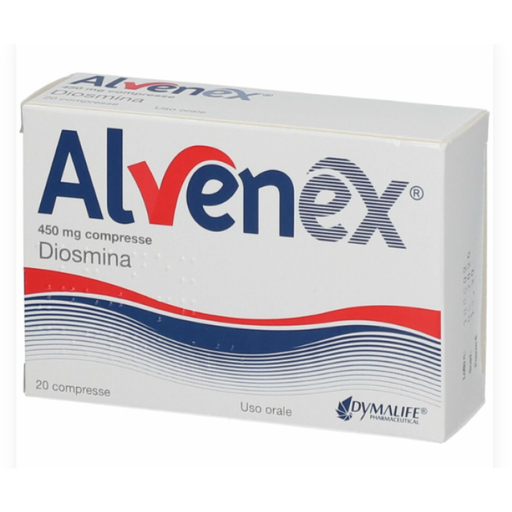Alvenex 450 mg Compresse per Insufficienza Venosa e Fragilità Capillare 20 Compresse - Dymalife Pharmaceutical Srl Alvenex 450 mg Compresse per Insufficienza Venosa e Fragilità Capillare 20 Compresse - Dymalife Pharmaceutical Srl