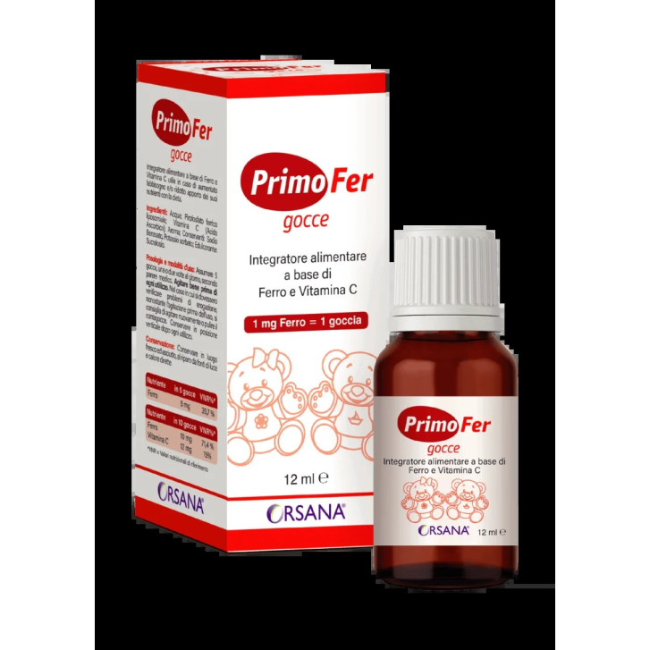 Primofer Integratore Alimentare con Ferro e Vitamina C 12ml - Orsana Italia Primofer Integratore Alimentare con Ferro e Vitamina C 12ml - Orsana Italia