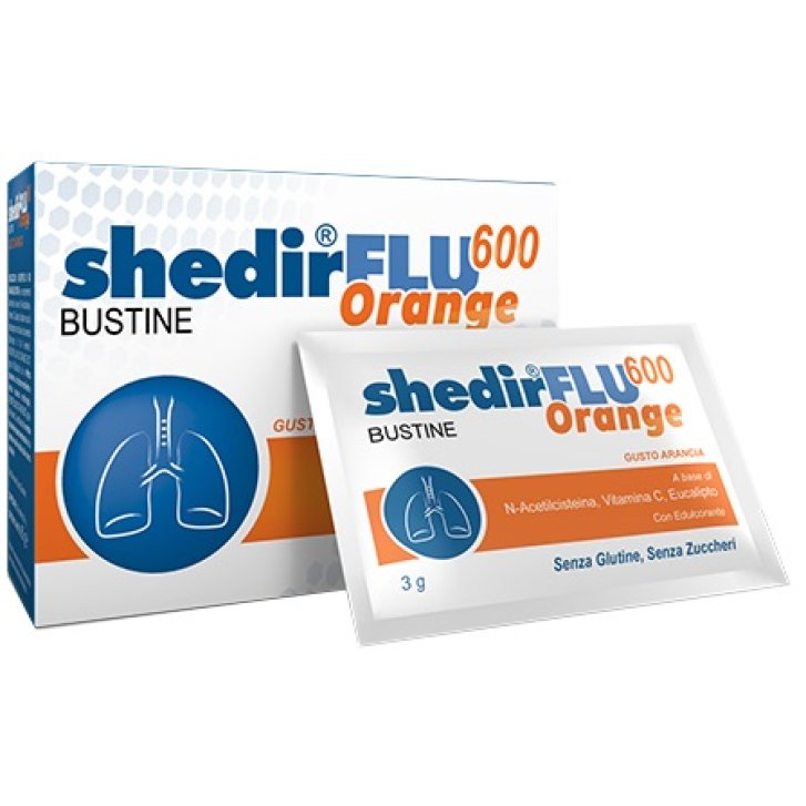 Shedirflu 600 Orange Integratore con N-Acetilcisteina e Vitamina C 20 Bustine - Shedir