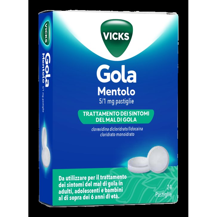 Vicks Gola Pastiglie per Mal di Gola con Clorexidina e Lidocaina 24 Pastiglie - Procter & Gamble