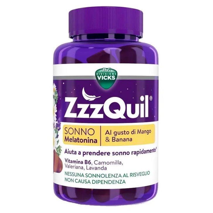ZzzQuil Natura Integratore Alimentare per il Sonno con Melatonina 60 Pastiglie Gommose - Vicks