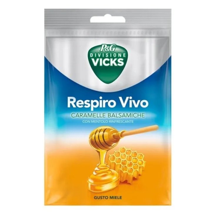 Vicks Respiro Vivo Caramelle Balsamiche con Miele 72 g - Vicks