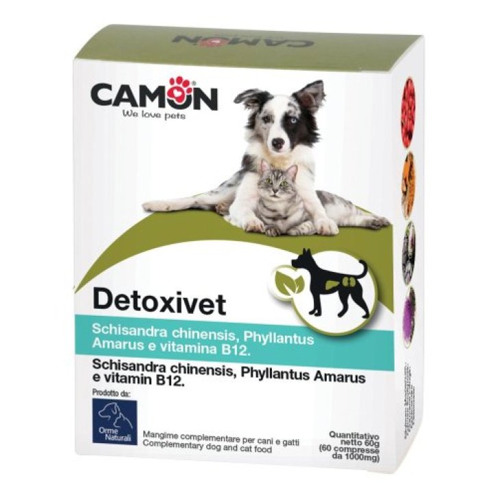 Detoxivet Alimento Complementare per Cani e Gatti con Cardo Mariano 60 Compresse - Camon Detoxivet Alimento Complementare per Cani e Gatti con Cardo Mariano 60 Compresse - Camon
