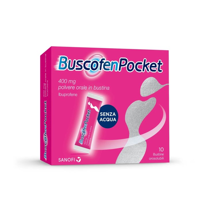 Buscofenpocket 400 mg Polvere Orale in Bustina per Dolore e Febbre 10 Bustine - Sanofi