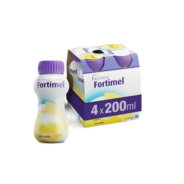 Fortimel Vaniglia Alimento Iperproteico con Vitamine e Sali Minerali 4x200ml - Danone Nutricia