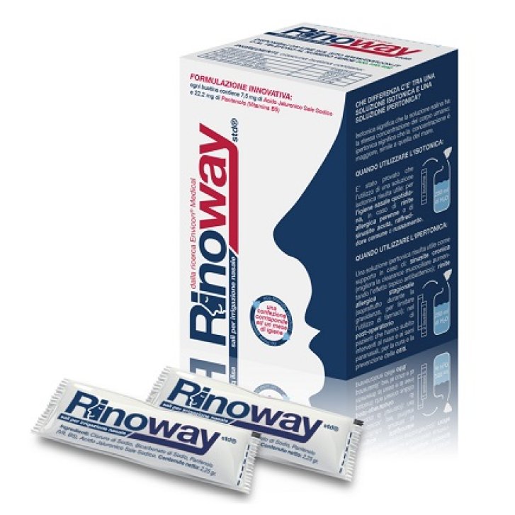 Rinoway Sali Isotonici per Lavaggio Nasale con Acido Ialuronico 30 Bustine - Envicon Medical Rinoway Sali Isotonici per Lavaggio Nasale con Acido Ialuronico 30 Bustine - Envicon Medical