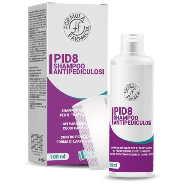 Pid8 Shampoo Antipediculosi per Trattamento Pidocchi e Lendini 100 ml Pid8 Shampoo Antipediculosi per Trattamento Pidocchi e Lendini 100 ml
