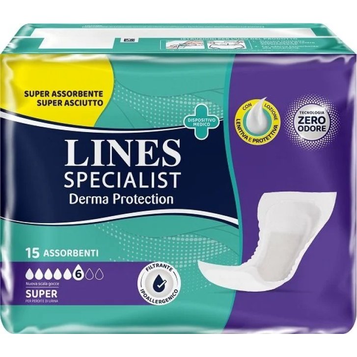 Pannolone per Incontinenza Lines Specialist Derma Protection Sagomato Anatomico Super 15 Pezzi - L\'Erborario