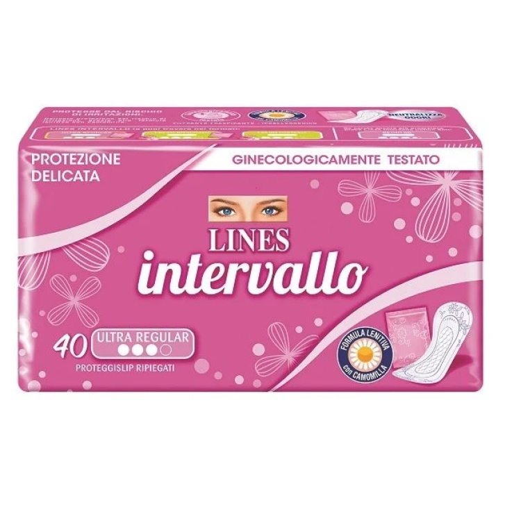 Proteggislip Lines Intervallo con Perle Superassorbenti e Zona Assorbi-Rapido 40 Pezzi - Lines