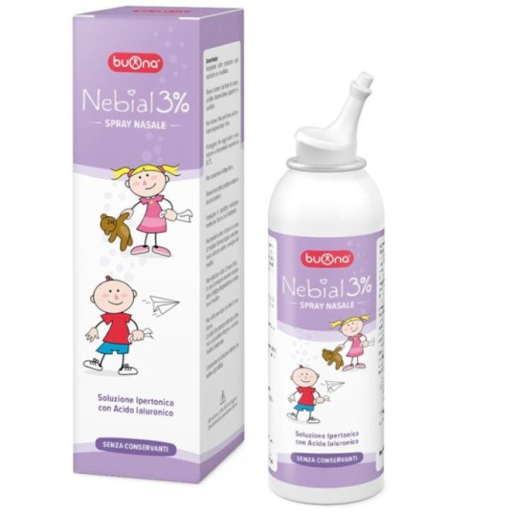 Nebial 3% Spray Nasale Soluzione Salina con Acido Ialuronico 100 ml - Buona