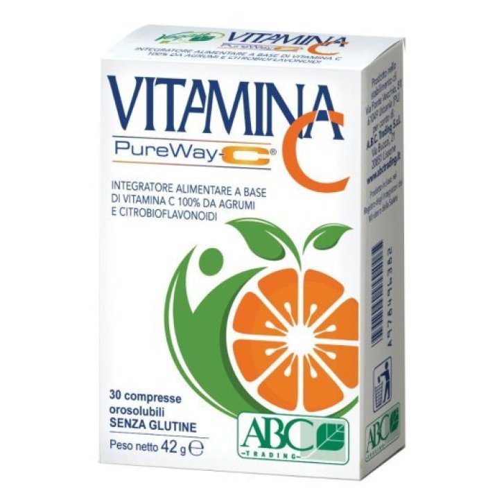 Vitamina C Pureway-C Integratore Alimentare con Citrobioflavonoidi 30 Compresse Orosolubili - ABC TRADING