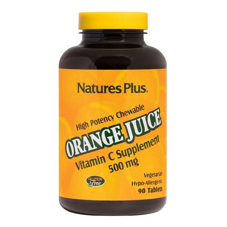 Orange Juice Vitamina C 500 mg Integratore con Bioflavonoidi 90 Tavolette - Nature\'s Plus