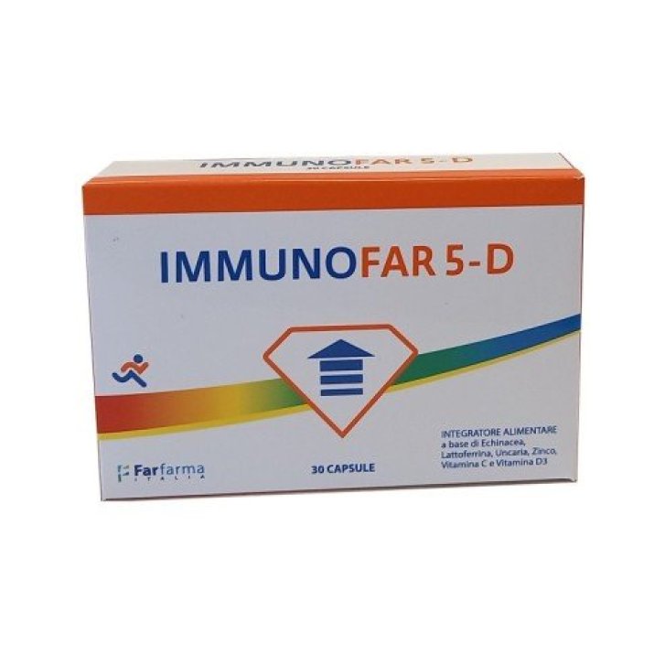Immunofar 5-D Integratore per Difese Immunitarie con Vitamina C D3 Zinco Echinacea 30 Capsule - Farfarma