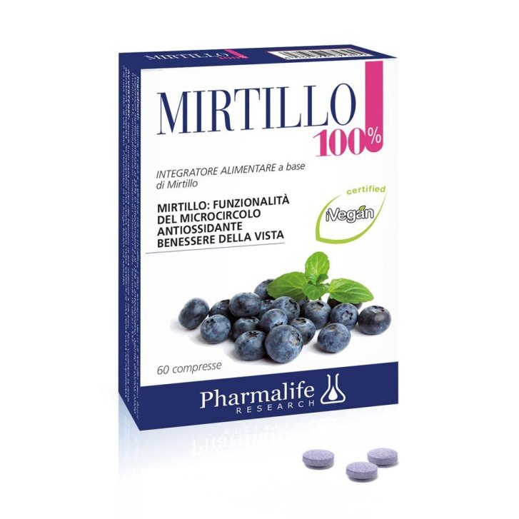 Mirtillo 100% Integratore per Vista e Microcircolo 60 Compresse - Pharmalife Research