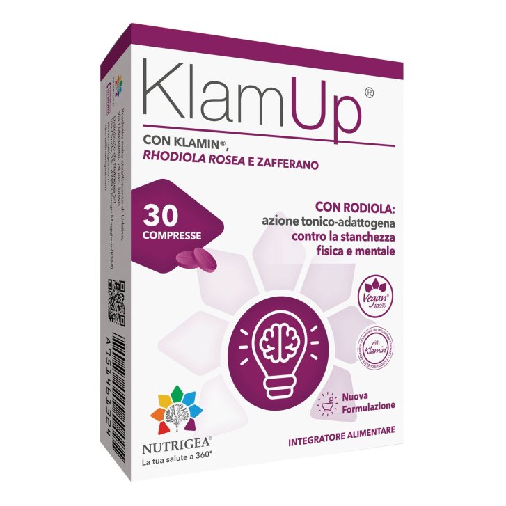 Klamup Integratore Alimentare per Funzioni Cognitive con Klamin Rhodiola e Zafferano 30 Compresse - NUTRIGEA Srl