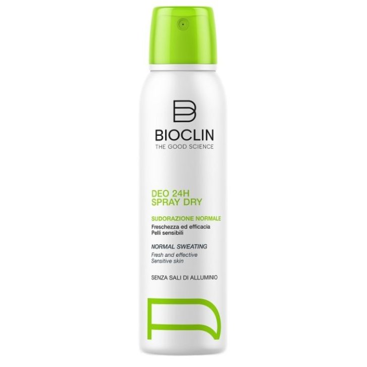 Bioclin Deo 24h Spray Dry Deodorante Effetto Asciutto con Prebiotico e Niacinamide 150 ml - Bioclin