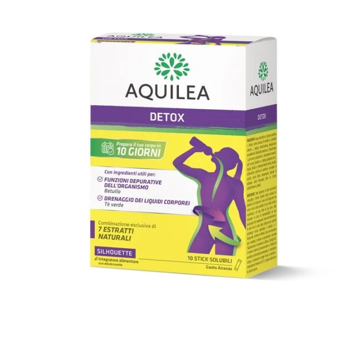 Aquilea Detox Integratore Drenante e Depurativo con 7 Estratti Naturali 10 Stick - Aquilea