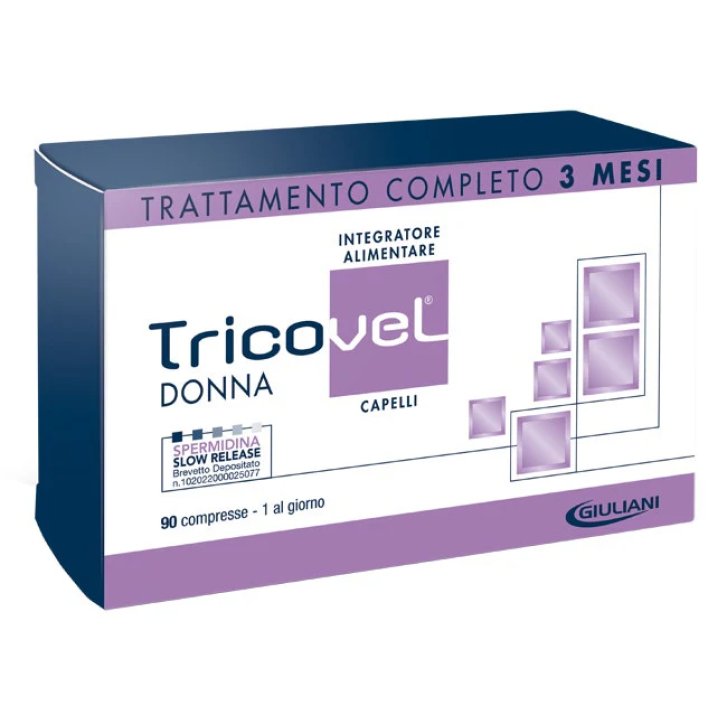 Tricovel Donna Integratore per Capelli con Biotina Zinco e Rame 90 Compresse - Giuliani SpA