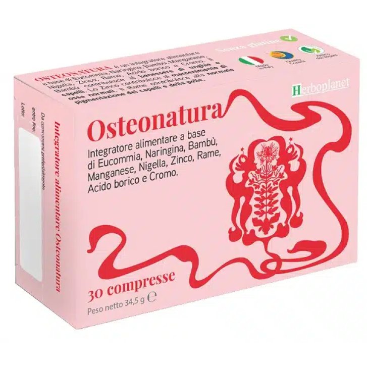 Osteonatura Integratore con Eucommia Bambù e Zinco 30 Compresse - Herboplanet