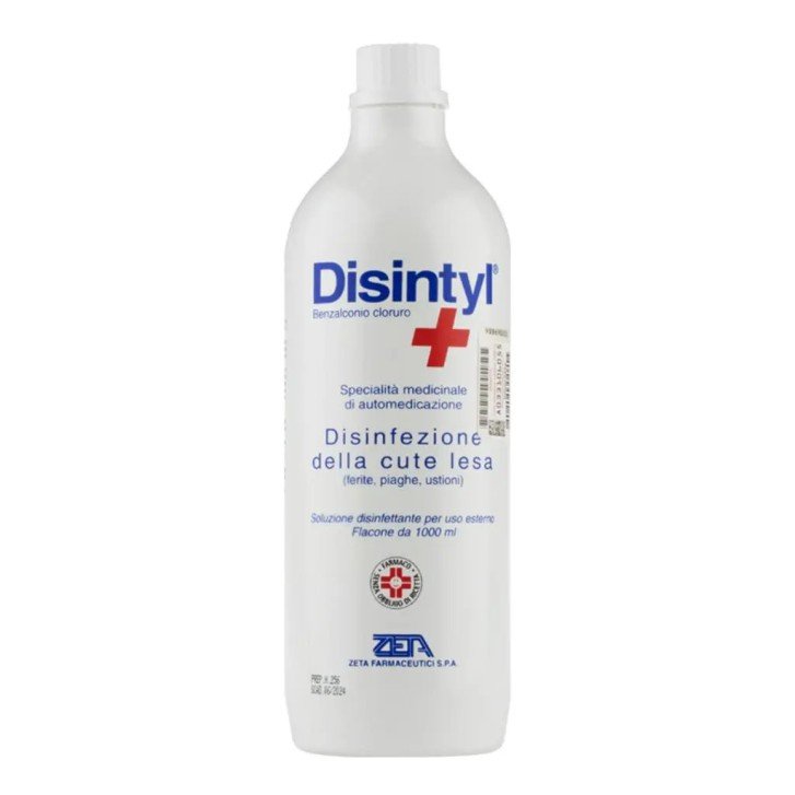 Disintyl 0,2% Soluzione Cutanea Disinfettante per Cute Lesa e Genitali Esterni 1000 ml - Zeta Farmaceutici