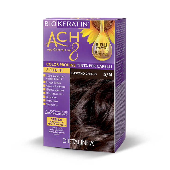 Biokeratin ACH8 Tinta per Capelli con Hyalu Colorplex e 8 Oli Vegetali 5/N Castano Chiaro - BIOKERATIN Biokeratin ACH8 Tinta per Capelli con Hyalu Colorplex e 8 Oli Vegetali 5/N Castano Chiaro - BIOKERATIN