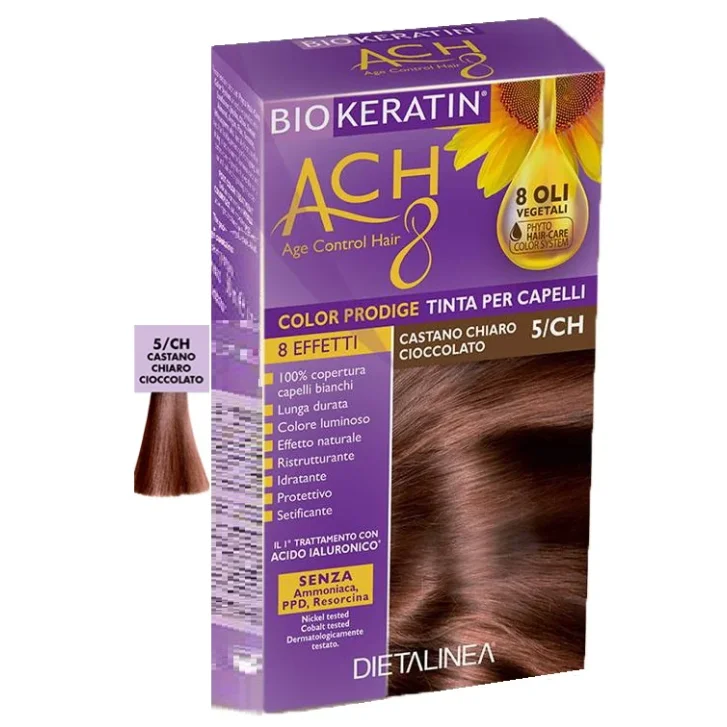 Biokeratin Ach8 Tinta per Capelli con Acido Ialuronico e 8 Estratti Vegetali 50+75+15 ml - Biokeratin