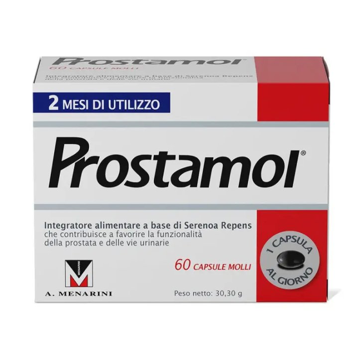 Prostamol Integratore per la Funzionalità della Prostata con Serenoa Repens 60 Capsule Molli - A.Menarini Ind.Farm.Riun.Srl