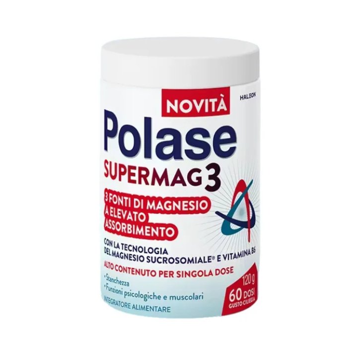 Polase Supermag3 Integratore Alimentare con 3 Fonti di Magnesio e Vitamina B6 120g - Polase