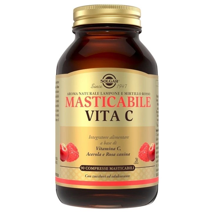 Vita C Masticabile Integratore Vitamina C con Acerola e Rosa Canina 90 Compresse - Solgar Vita C Masticabile Integratore Vitamina C con Acerola e Rosa Canina 90 Compresse - Solgar