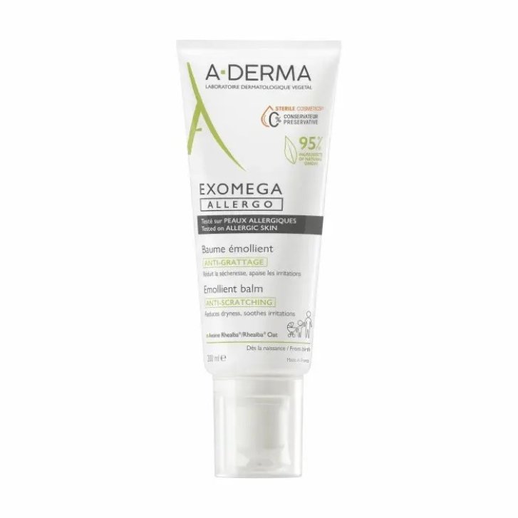 Exomega Allergo Balsamo Emolliente Lenitivo per Pelle Secca e Atopica 200ml - A-Derma