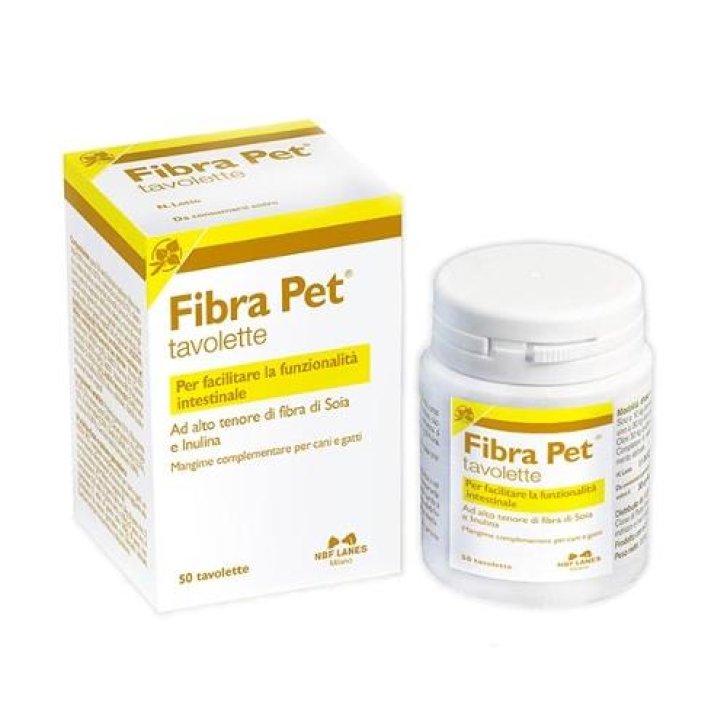 Fibra Pet Integratore di Fibre per Cani e Gatti con Fibra di Soia e Inulina 50 Compresse - N.B.F. LANES