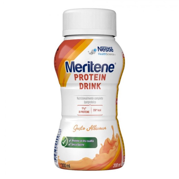 Meritene Protein Drink Albicocca Bevanda Proteica con 24 Vitamine e Minerali 200 ml - Meritene