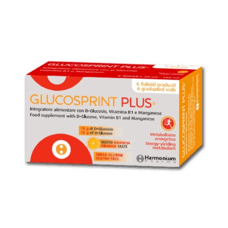 Glucosprint Plus Integratore Alimentare con D-Glucosio Vitamina B1 e Manganese 6 Fialoidi da 25 ml - Harmonium Pharma