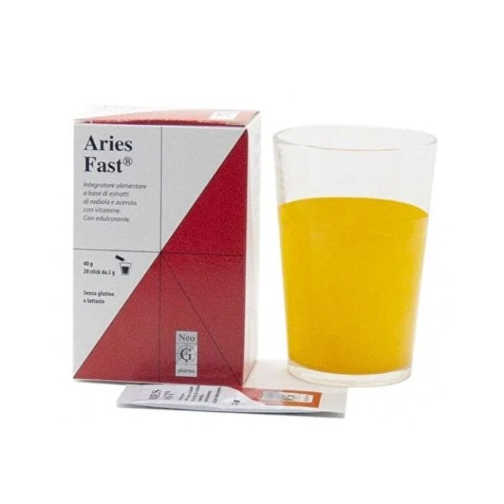 Aries Fast Integratore Alimentare con Rhodiola e Acerola 20 Bustine Stick - Neo G Pharma Aries Fast Integratore Alimentare con Rhodiola e Acerola 20 Bustine Stick - Neo G Pharma