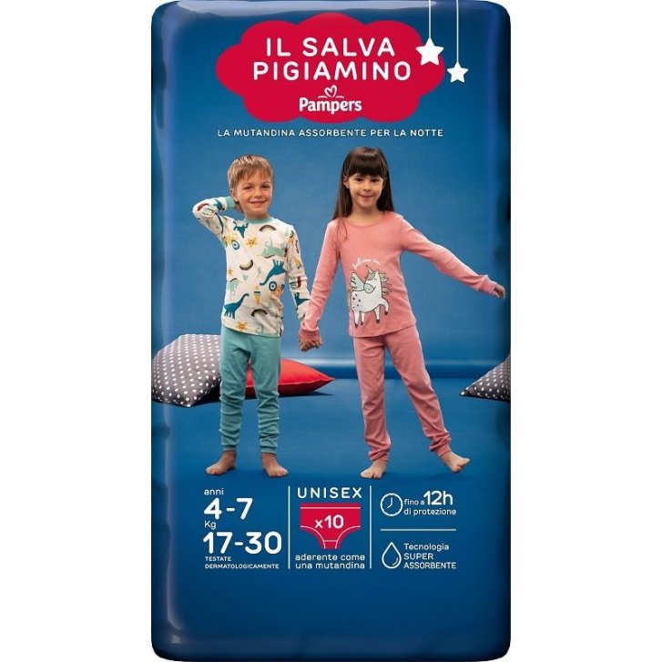 Pampers Baby Care Salvapigiamino Mutandina Assorbente Notte Fino a 12 Ore 10 Pezzi - Pampers