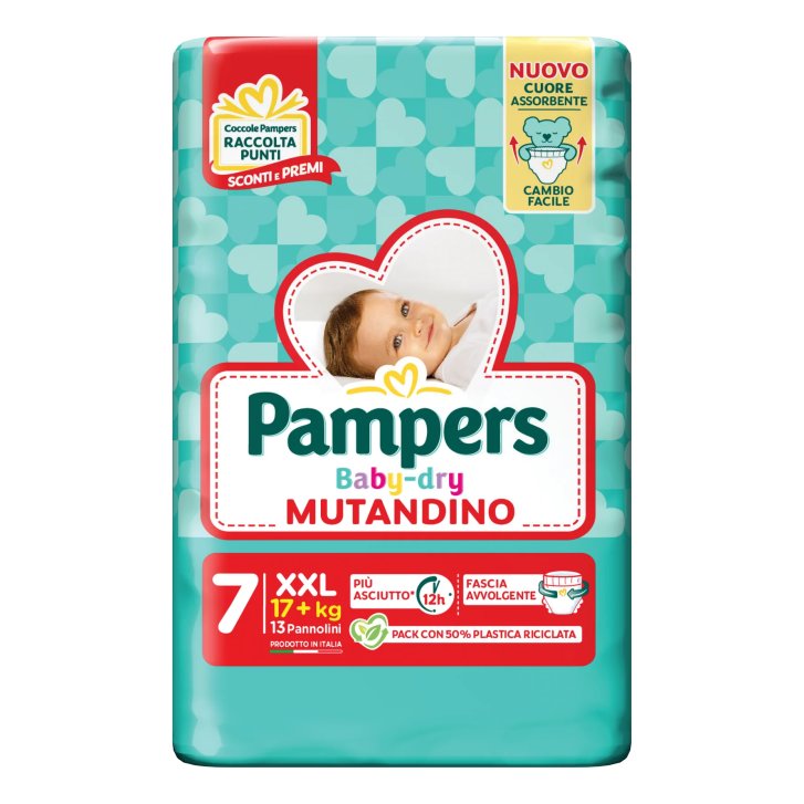 Pampers Baby Dry Pannolino Mutandino XXL Taglia 7 (+17 kg) Confezione 13 Pezzi - Pampers