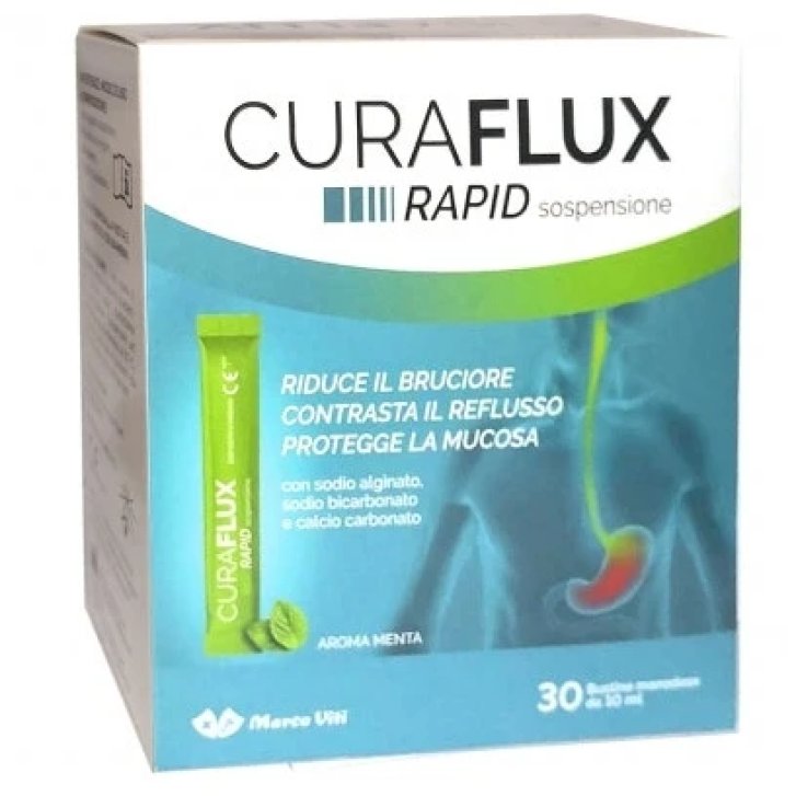 Curaflux Rapid Sospensione Orale per Reflusso con Sodio Alginato 30 Bustine da 10 ml - Marco Viti