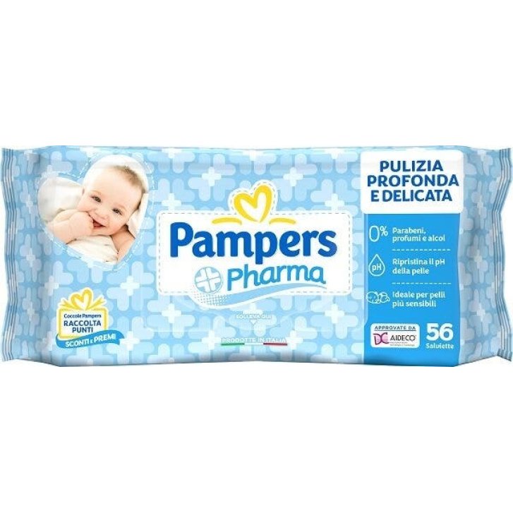 Pampers Pharma Salviettine Umidificate per Bambini con pH Naturale 56 Pezzi - Pampers